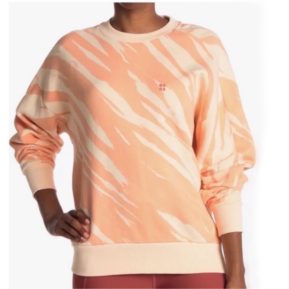 Sweaty Betty Essentials sweatshirt nectarine orange tie dye NWT